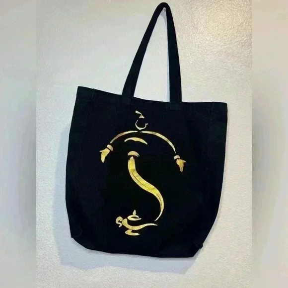 Disney Aladdin‎ Black & Gold Genie Lamp VIP Logo Tote Bag - Picture 3 of 3